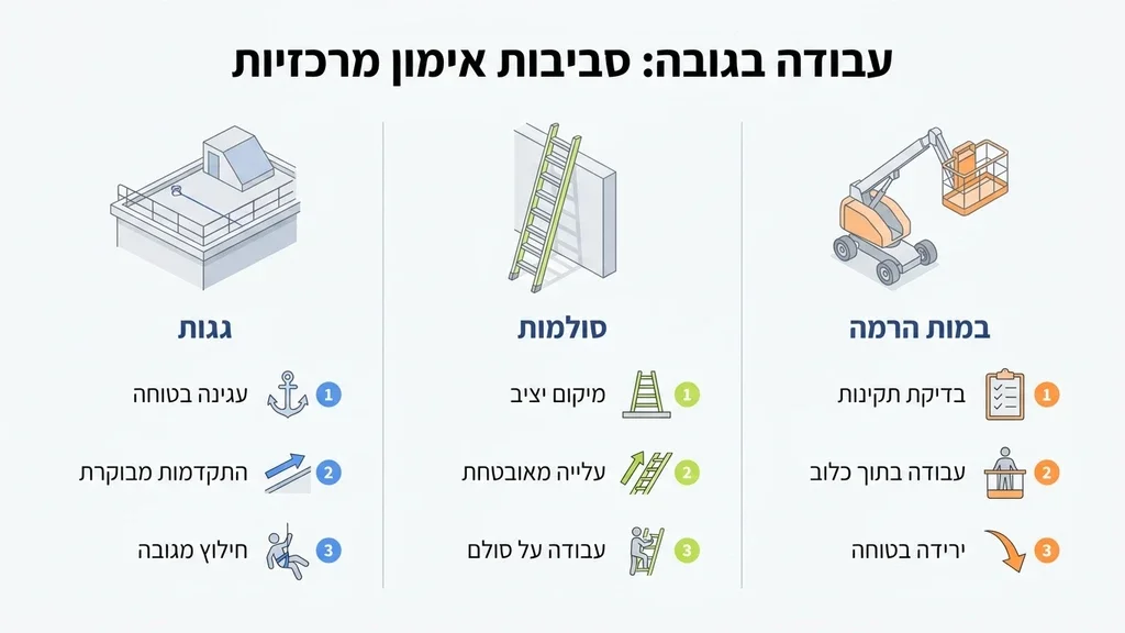 תרגול מעשי של עבודה על גגות במסגרת המרכז להדרכות בגובה