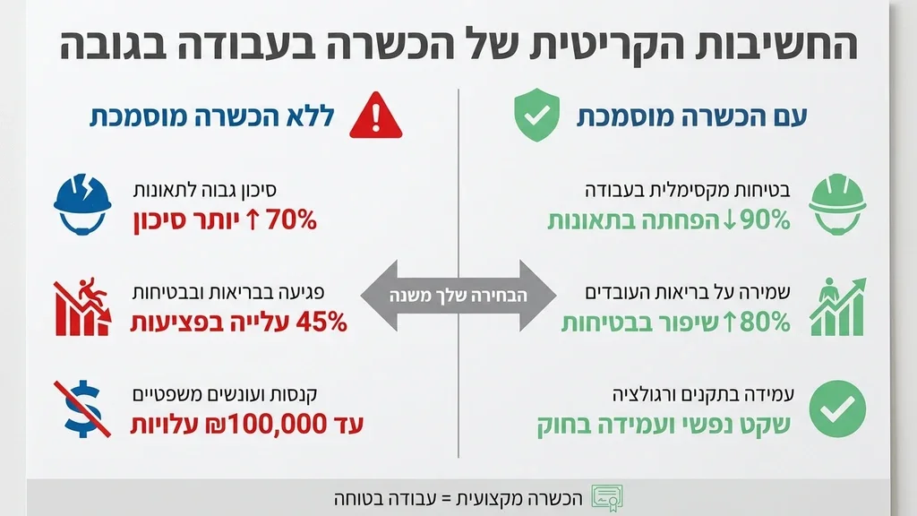 מדריך בטיחות מקצועי מעביר הדרכת בטיחות לעובדים באתר בנייה