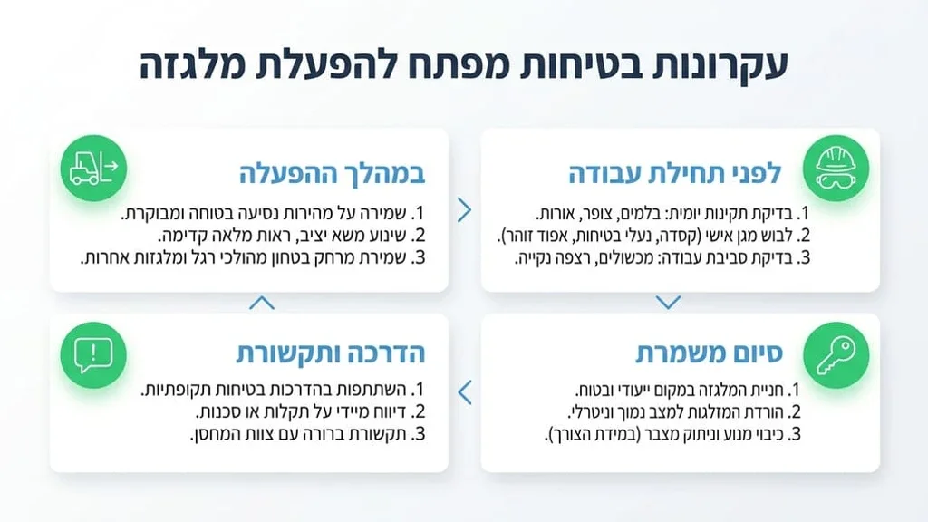 הדרכת רענון מלגזנים במחסן לוגיסטי