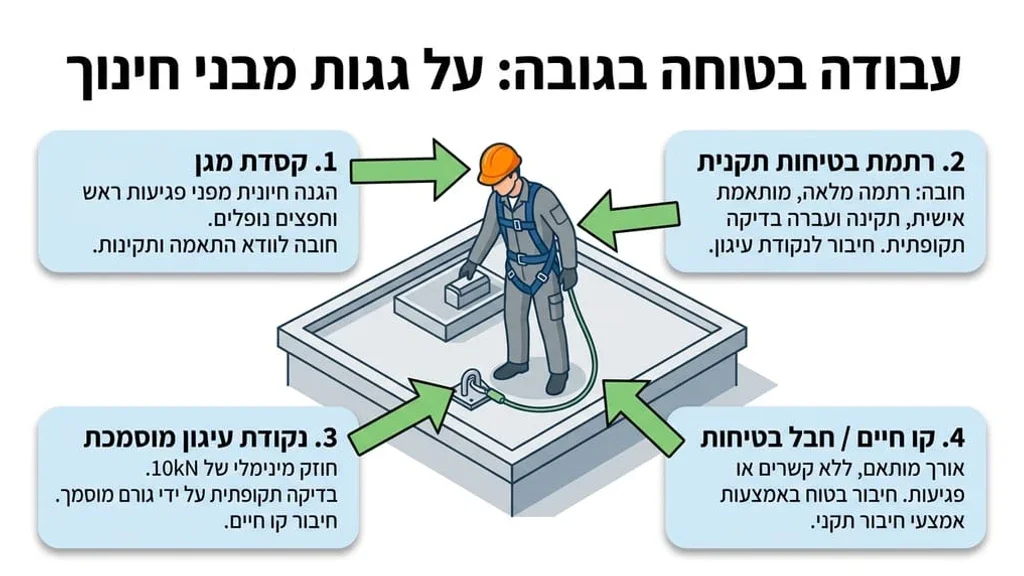 איש מקצוע מבצע עבודות תחזוקה בטוחות בגובה